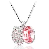 唯一（Winy）水晶项链 苹果情缘 时尚可爱女款项链 生日礼物韩国粉色 配礼盒 167XL1