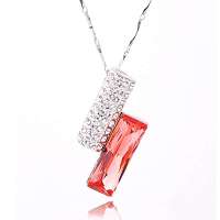 唯一(Winy)时尚水晶项链 相依 女款锁骨韩国饰品 礼物 水莲红 配礼盒包装 149XL8