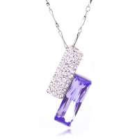 唯一(Winy)时尚水晶项链 相依 女款锁骨韩国饰品 礼物 紫色 配礼盒149XL2