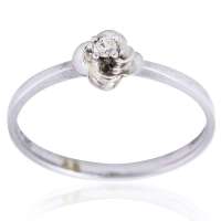 宝庆银楼 18k金花瓣钻石女戒10D063930944