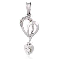 宝庆银楼 Pt950心心相印钻石吊坠02D002447782
