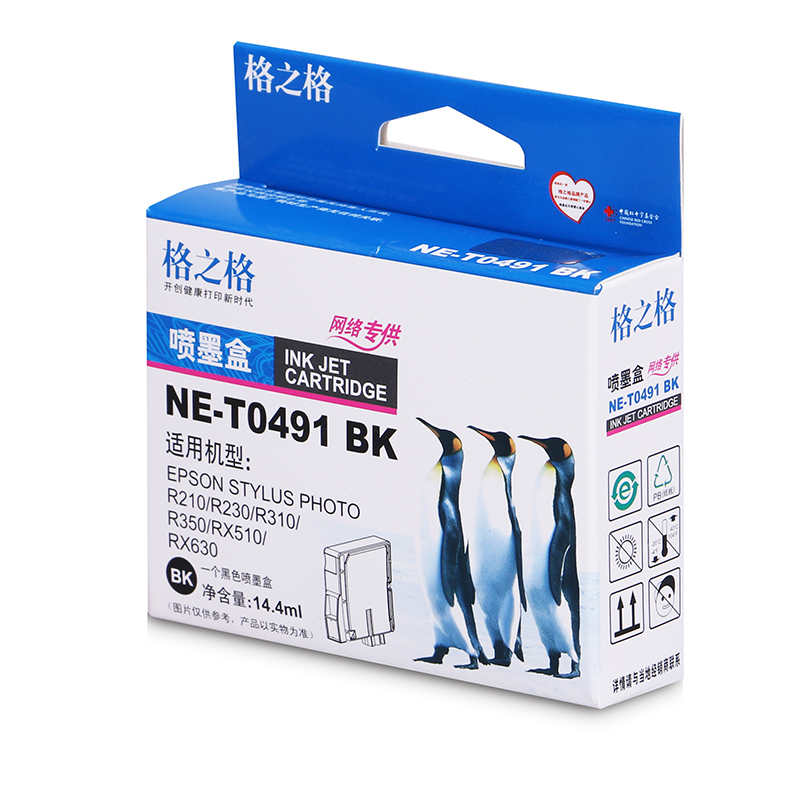 格之格(G&G)NE-T0491BK黑色 彩色墨盒适用爱普生T0491,EPSON R210/R230/R310墨粉盒