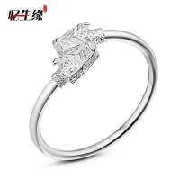 忆生缘 S925 纯银手镯 吉祥神龙保健康 银手镯 送妈妈礼物YSG0005