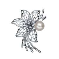 阿梵尼 娇艳 S925银珍珠胸针