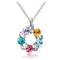 唯一(Winy)时尚水晶项链 爱的光环  七彩色 锁骨女 配礼盒 245XL0