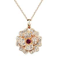 唯一(Winy)时尚水晶项链 绽放LOVE 花朵韩版女款饰品 礼物  配礼盒 228XL3