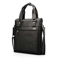 帝企鹅男士头层牛皮手提包Q1311-719-2A黑色