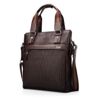 帝企鹅男士头层牛皮手提包Q1311-719-2B啡色