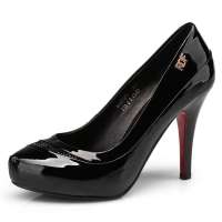 红蜻蜓时尚高跟女单鞋WFB31351黑色38码