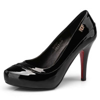 红蜻蜓时尚高跟女单鞋WFB31351黑色39码