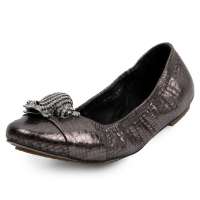 四季风 2013秋冬新款金属石头纹羊皮金属圆头芭蕾舞 单鞋 2B791 枪色 39