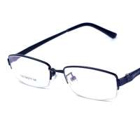 Mind Bridge 铝镁近视眼睛框 超轻潮流半框眼镜架 配眼镜男款1223 黑色
