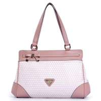 CROCODILE（鳄鱼恤） 新款 通勒娇嫩粉色 圈圈图纹 手提单肩 女式包 12221001