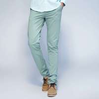 唐狮 男式 男腰里衬织带修身小脚休闲长裤613112093407(灰绿34)