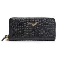 CROCODILE(鳄鱼恤) 新款 鳄鱼压纹 女式多功能票夹 头层牛皮钱包  16215024-01