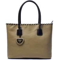 CROCODILE（鳄鱼恤）新款 时尚编织手提带 心型LOGO吊饰单肩手提女包12221014-10杏色