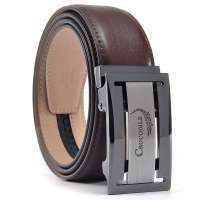 CROCODILE(鳄鱼恤) 新款 镂空设计自动扣头 商务时尚大牌男皮带 13212005-03啡色