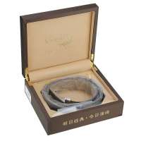 CROCODILE(鳄鱼恤) 新品时尚商务男士真皮石头纹礼盒自动扣男皮带 13212041-08墨蓝色