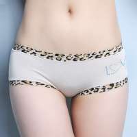 金丰田女士性感莫豹纹花边平角内裤肤色(XL)2034