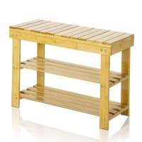 慧乐家 沐然风楠竹翻盖换鞋凳本色 FNCJ-33026