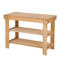 慧乐家 实木换鞋凳本色 FNCJ-33019