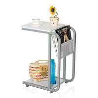 慧乐家 昊朗U型收纳边桌银白色 FNBJ-22033