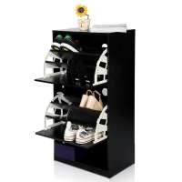 慧乐家 昊朗三层二门鞋柜黑色 FNAJ-11041