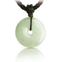 王廷珠宝 翡翠A货平安扣吊坠 赠大叶紫檀手链