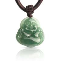 王廷珠宝 中深绿翡翠A货佛吊坠 赠大叶紫檀手链