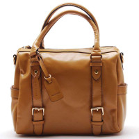 伊斯泰德Eastide 黄色新潮机车牛皮手提包E1170