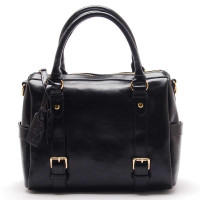 伊斯泰德Eastide 黑色新潮机车牛皮手提包E1194