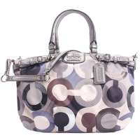 Coach蔻驰 F19179 经典亮片logo缎面手提斜挎单肩女包