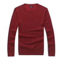 LESMART莱斯玛特圆领丝光棉男士针织衫SWLL1301(枣红色/M)