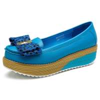 CAMEL/骆驼女蝴蝶结单鞋81128600蓝色35