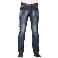 HODO红豆男装休闲磨白猫爪水洗牛仔裤HKB8724(B3藏青34/2.7尺)