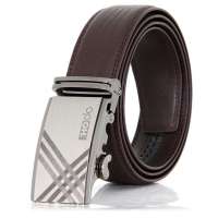 Hodo红豆皮带正品自动扣裤带啡色压花头层牛皮腰带E2XB1015啡色115