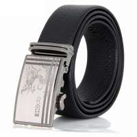 Hodo红豆皮带男士正品真皮自动扣裤带头层牛皮腰带E2XB1017黑色115