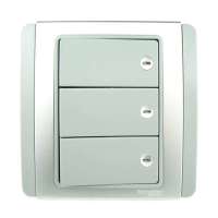 施耐德 三联双控开关(LED指示/灰+银/横式大按板/10A)E3033H2(EBGS)