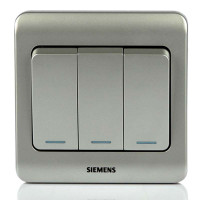 西门子远景彩银色三开双控荧光开关5TA01191CC122