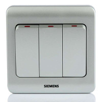 西门子远景彩银色三开单控开关5TA02311CC122