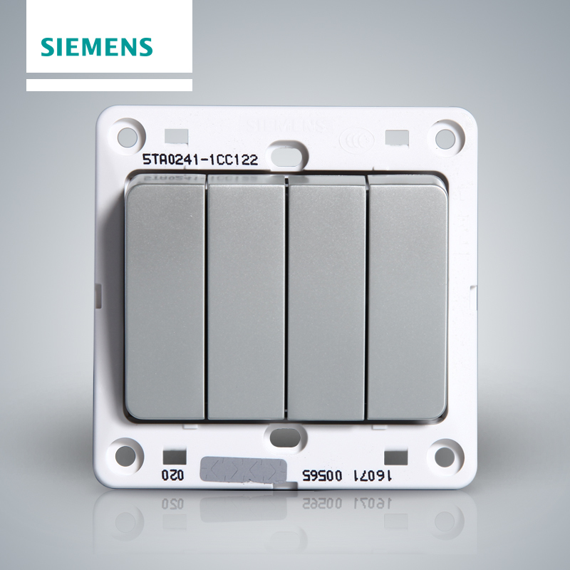 西门子(SIEMENS)开关插座 远景彩银系列四开单控5TA02411CC122