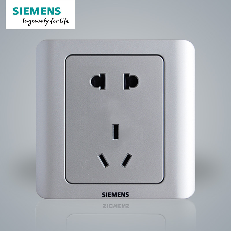 西门子(SIEMENS)开关插座 远景彩银系列10A五孔电源插座5UB01061CC122