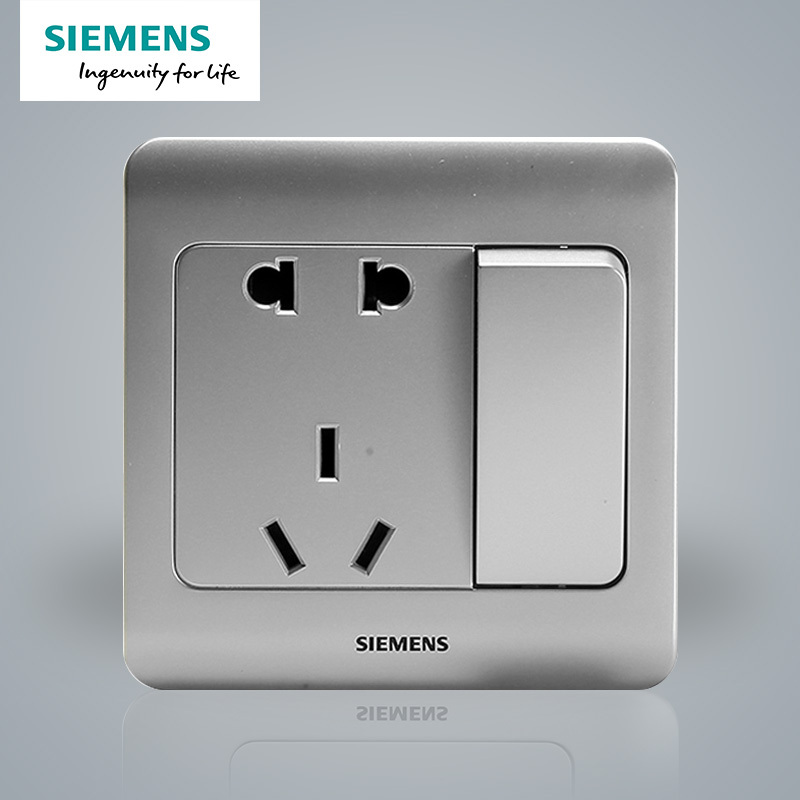 西门子(SIEMENS)开关插座 远景彩银系列一开10A五孔电源插座5UB01081CC122
