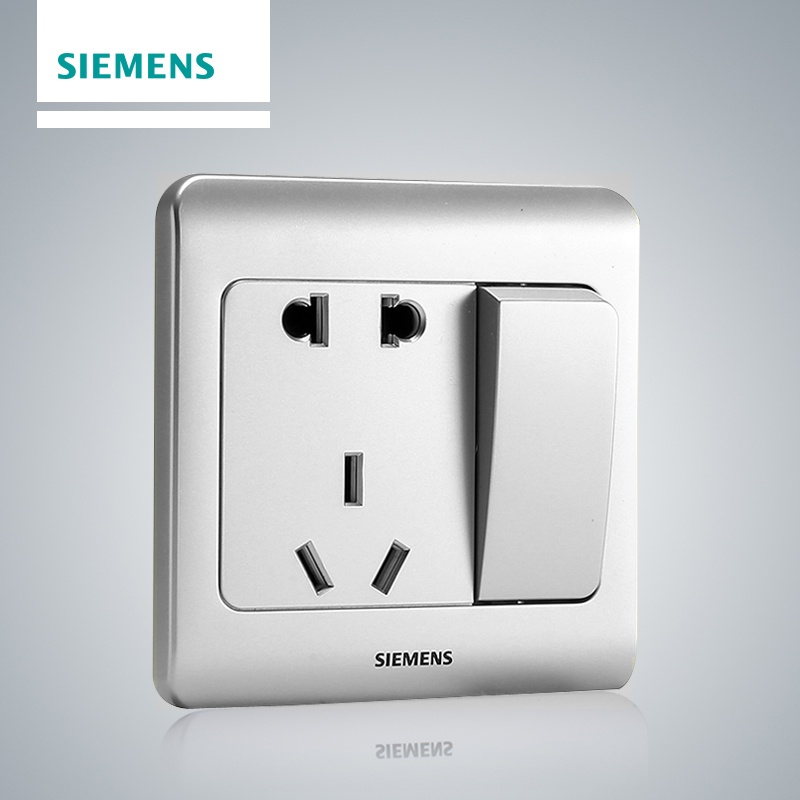 西门子(SIEMENS)开关插座 远景彩银系列一开10A五孔电源插座5UB01081CC122