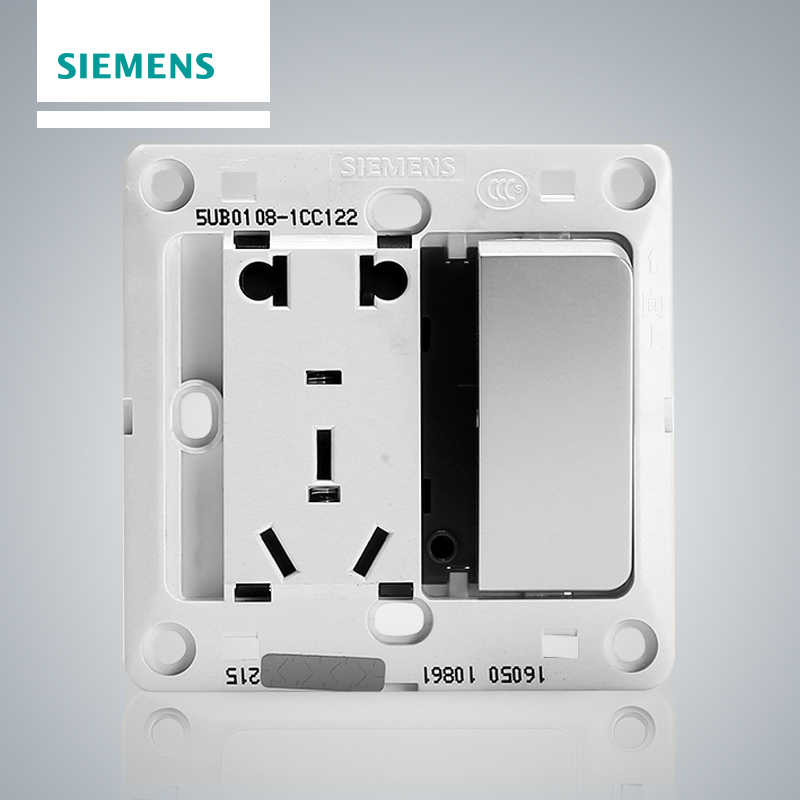 西门子(SIEMENS)开关插座 远景彩银系列一开10A五孔电源插座5UB01081CC122