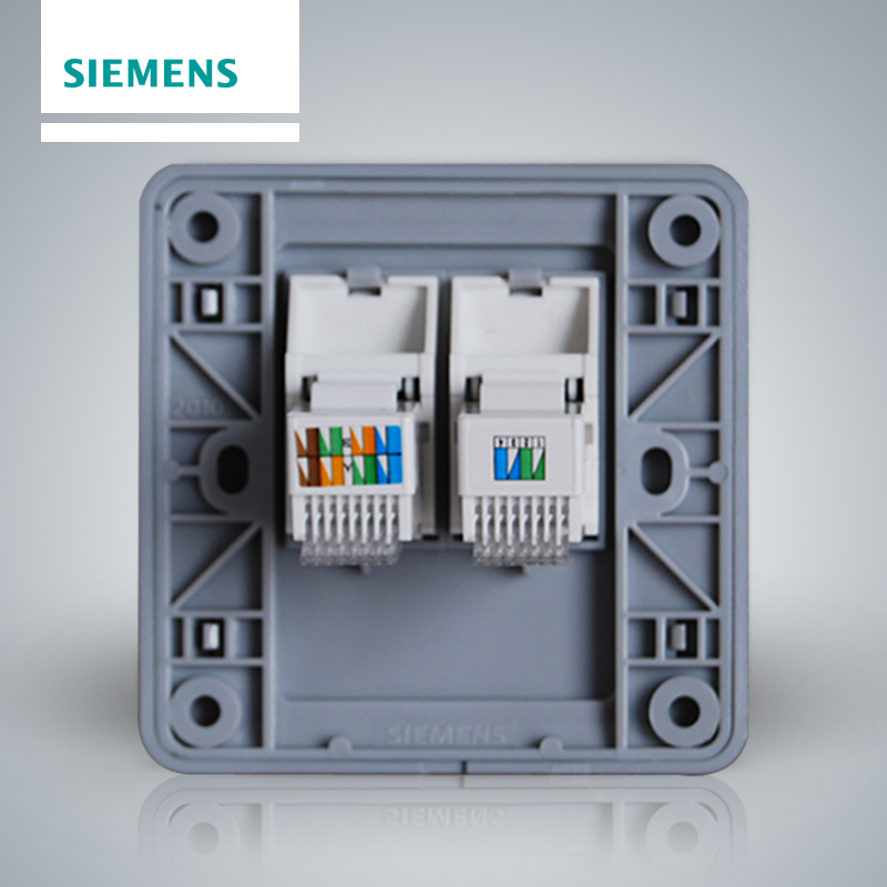 西门子(SIEMENS)开关插座 远景彩银系列电脑+电话插座5TG01251CC122