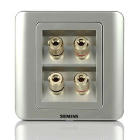 西门子远景彩银色四接线柱音响插座5TG01181CC122