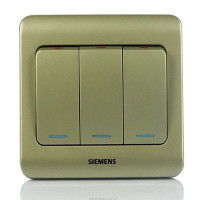 西门子远景金棕色三开单控荧光开关5TA01181CC133