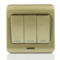 西门子远景金棕色三开双控荧光开关5TA01191CC133