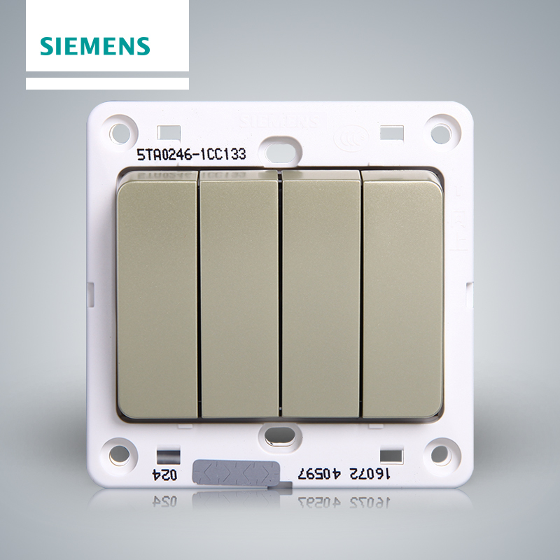 西门子(SIEMENS)开关插座 远景金棕系列四开双控5TA02461CC133